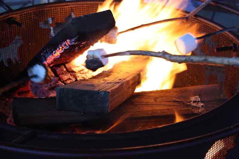 J&S Creekside Cabins firepit evening